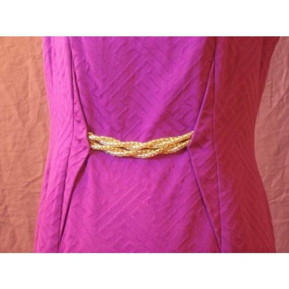 Taylor Jacquard Cotton Magenta Sheath Dress 8 NEW - Picture 2 of 4